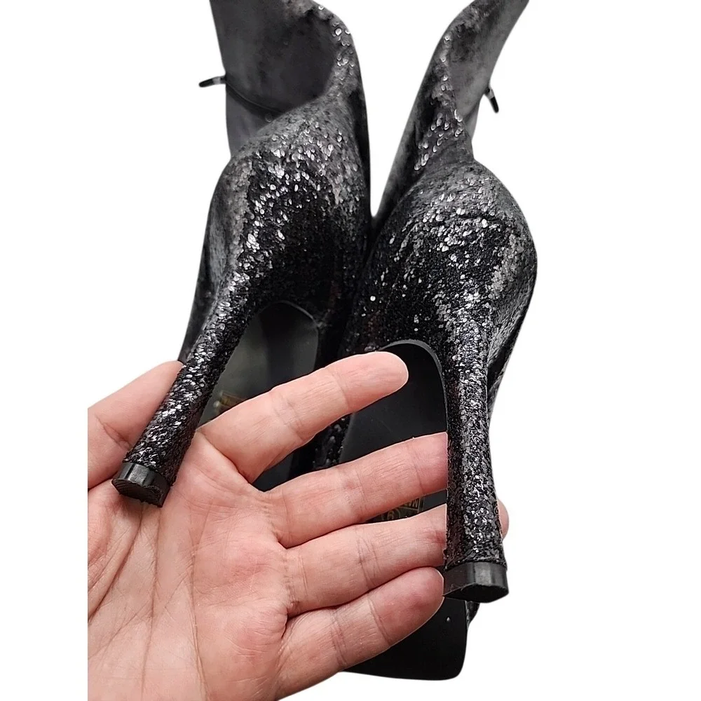 NWOB Women ELLIE Glitter Small Sequins Knee High Stilettos Heels SIZE 9 - Picture 8 of 8